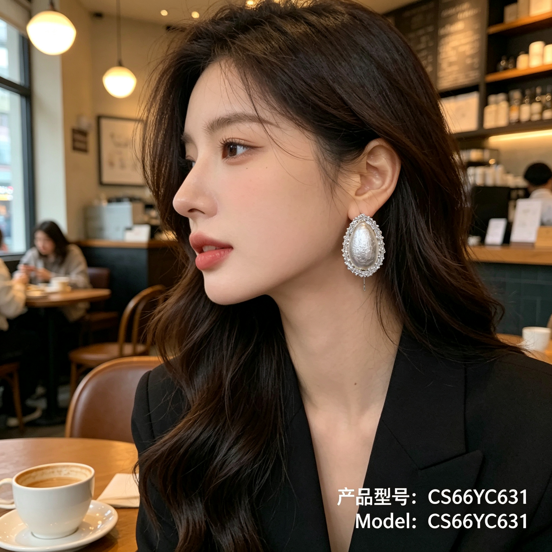 Chunshi Original silver pearl Earrings, women's Chinese-style stud silver needle earrings Item Picture