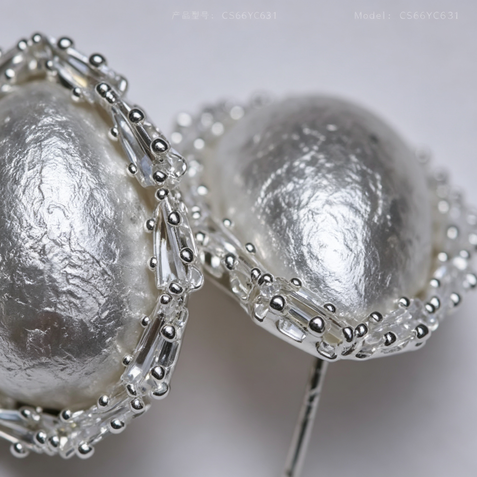 Chunshi Original silver pearl Earrings, women's Chinese-style stud silver needle earrings Specification image