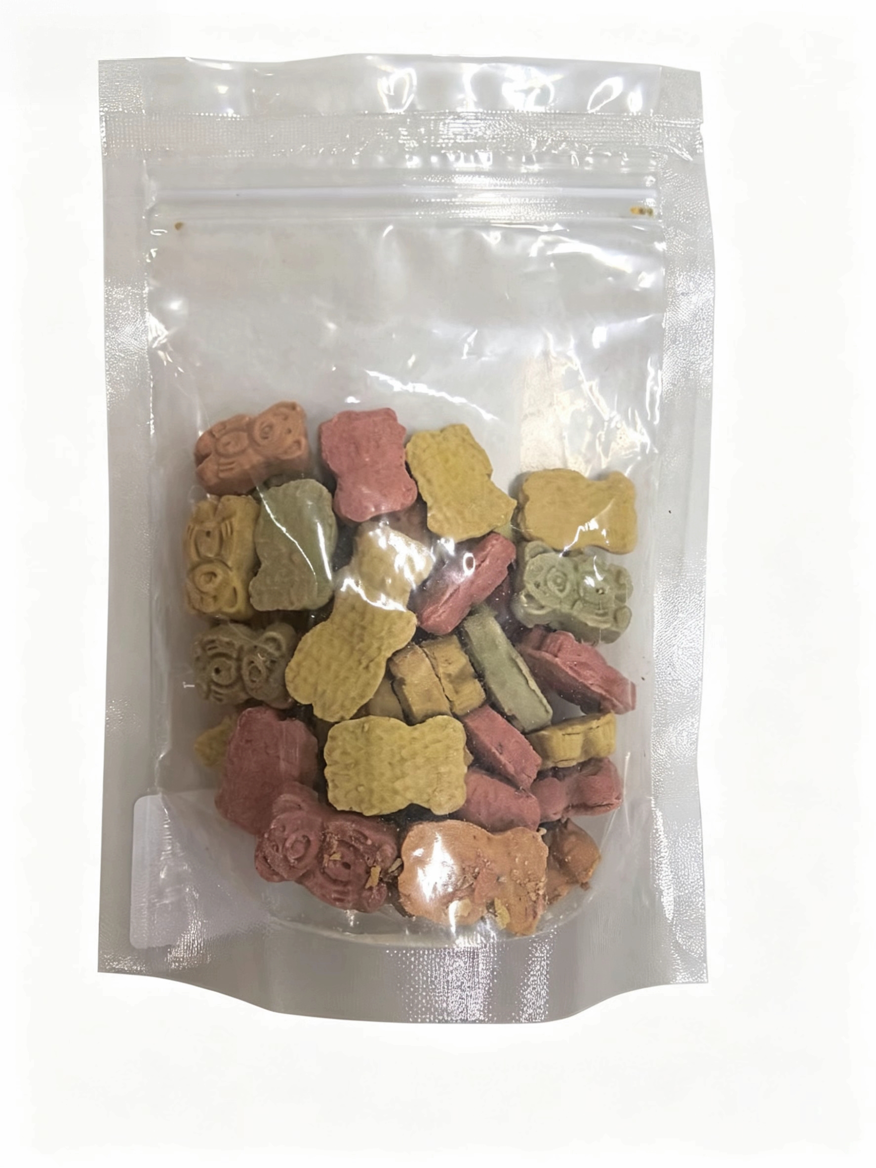 Dog snacks, colorful animal-shaped cookies, beef cubes, Teddy bear, Samoyed dog, puppy reward, small snacks, crispy cookies Specification image