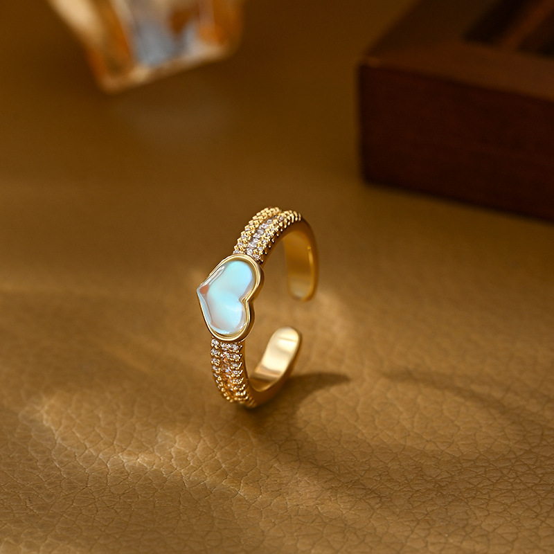 Hot-selling items on Douyin Live: Heart-shaped and versatile open-mouth rings, exquisite and elegant style rings, fashionable and daily style wholesale