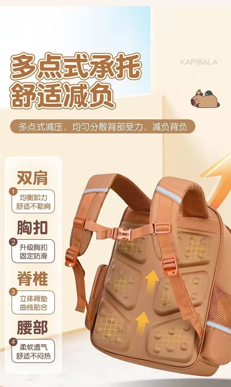 Schoolbags for boys and girls in grades 1 to 6 of primary school, large-capacity children's cute backpacks, waterproof back-protecting and weight-reducing backpacks detail image 12