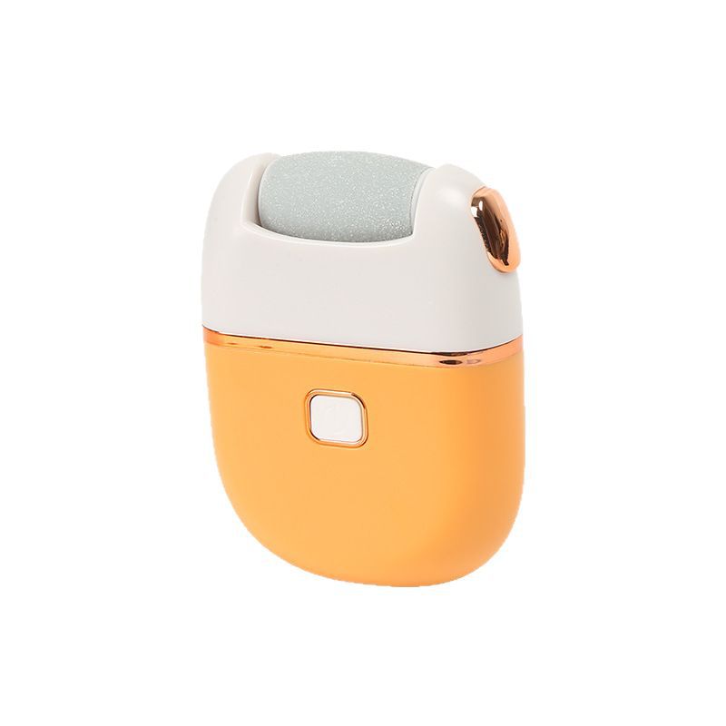 Electric foot massager, a perfect tool for foot care and dead skin removal. It is a household automatic charging foot massager for removing calluses. The color is yellowish-white for foot care
