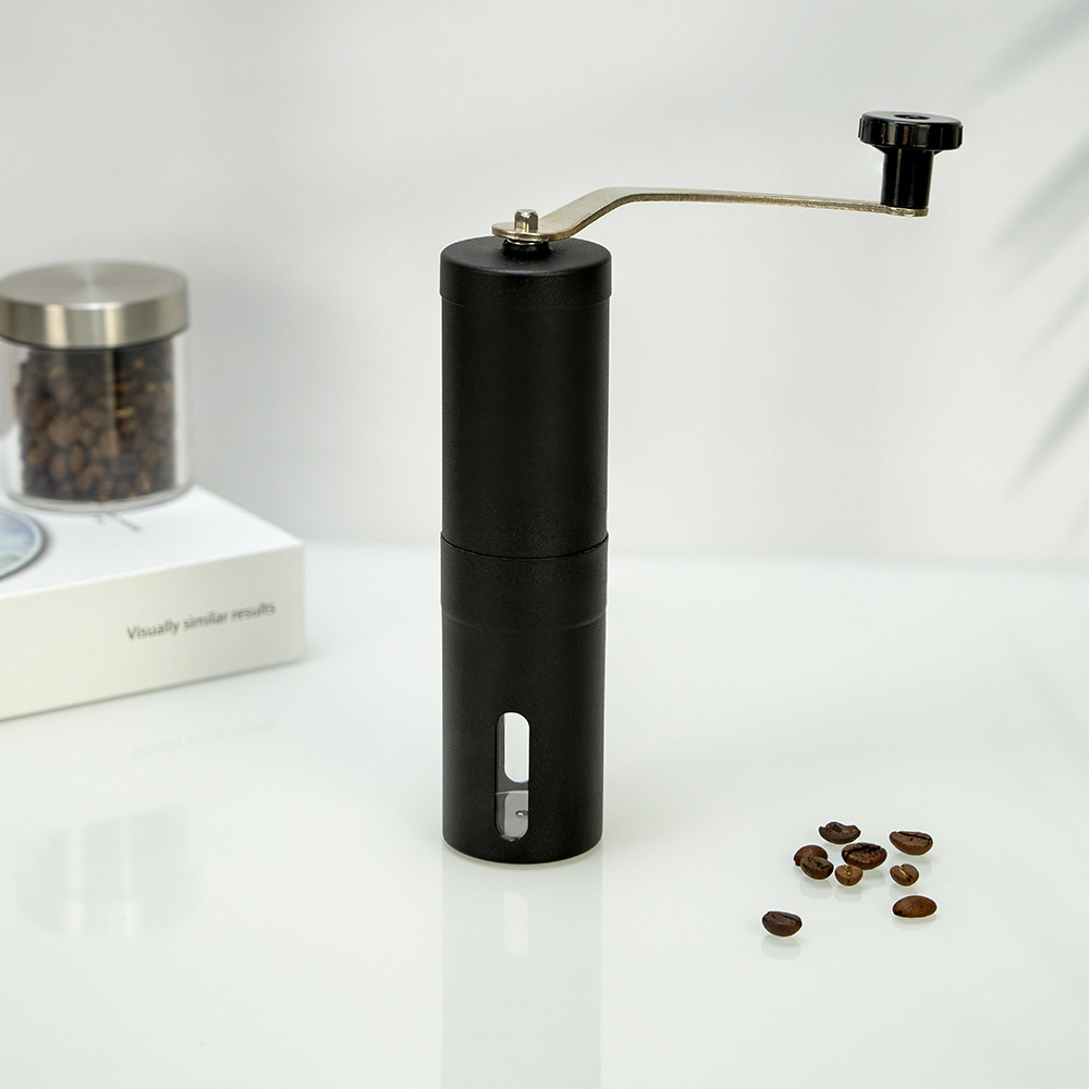 Portable hand-cranked coffee grinder, 304 stainless steel, small household hand-cranked Italian outdoor portable grinder, hand-cranked coffee grinder