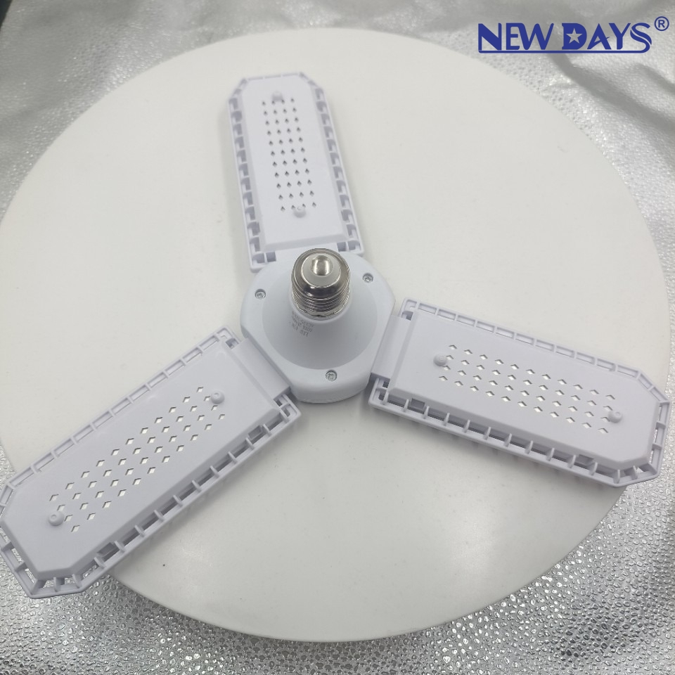 NEWDAYS brand cross-border new LED bulb leaf lamp, Jingang Three-leaf eye-protecting non-flicker folding lamp, Screw E27-port energy-saving high-brightness lighting lamp bulb leaf lamp bulb Specification image