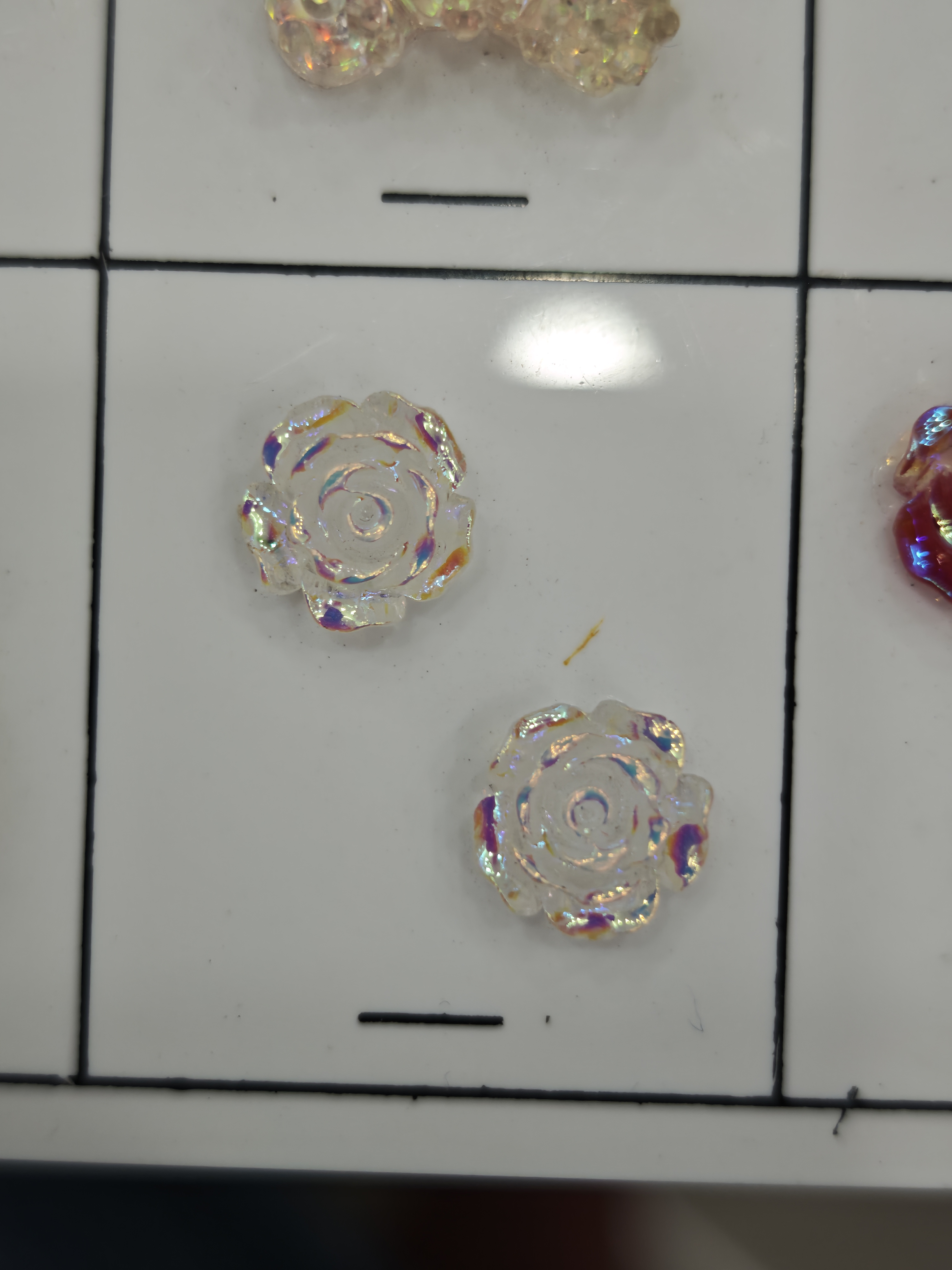 10mm立体树脂玫瑰花镀AB配件马卡龙色DIY奶油胶手机壳发夹美甲花朵手工材料手机链配件