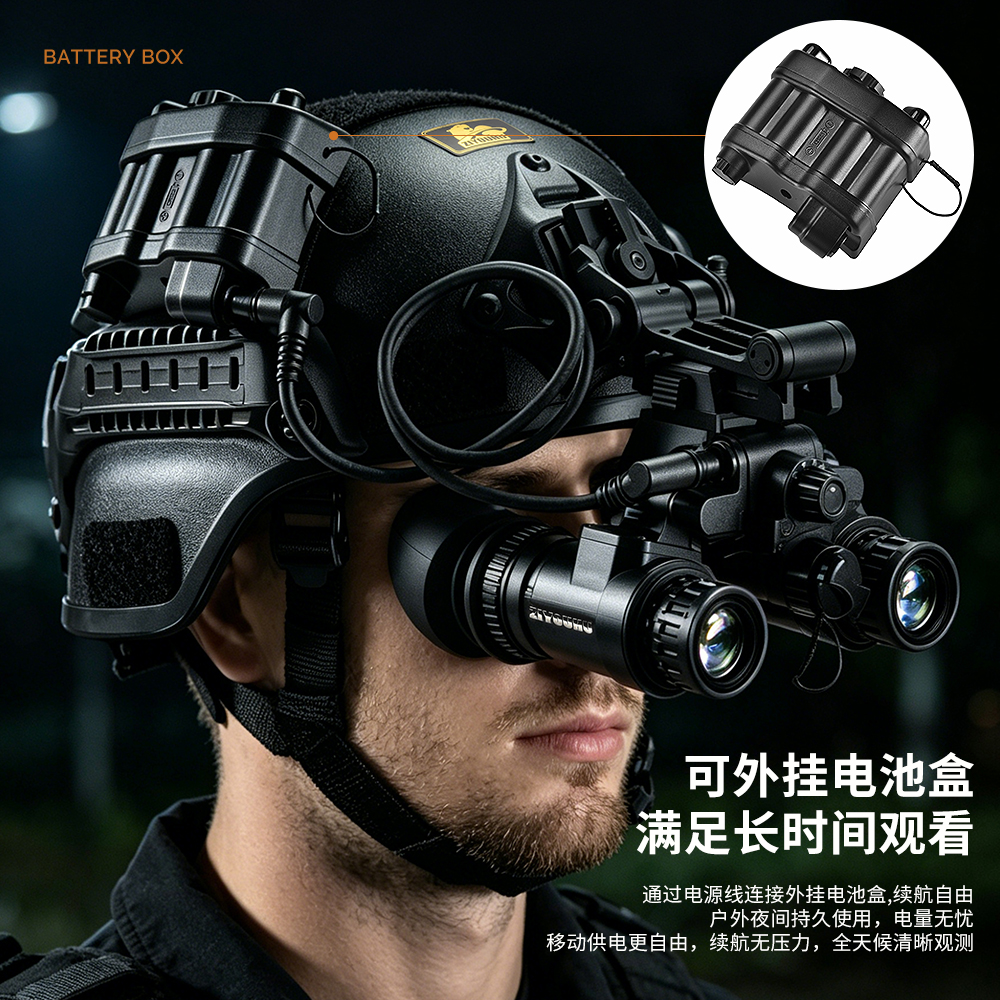 Black head-mounted micro-light night vision device, low-light high-definition night vision outdoor patrol equipment Item Picture