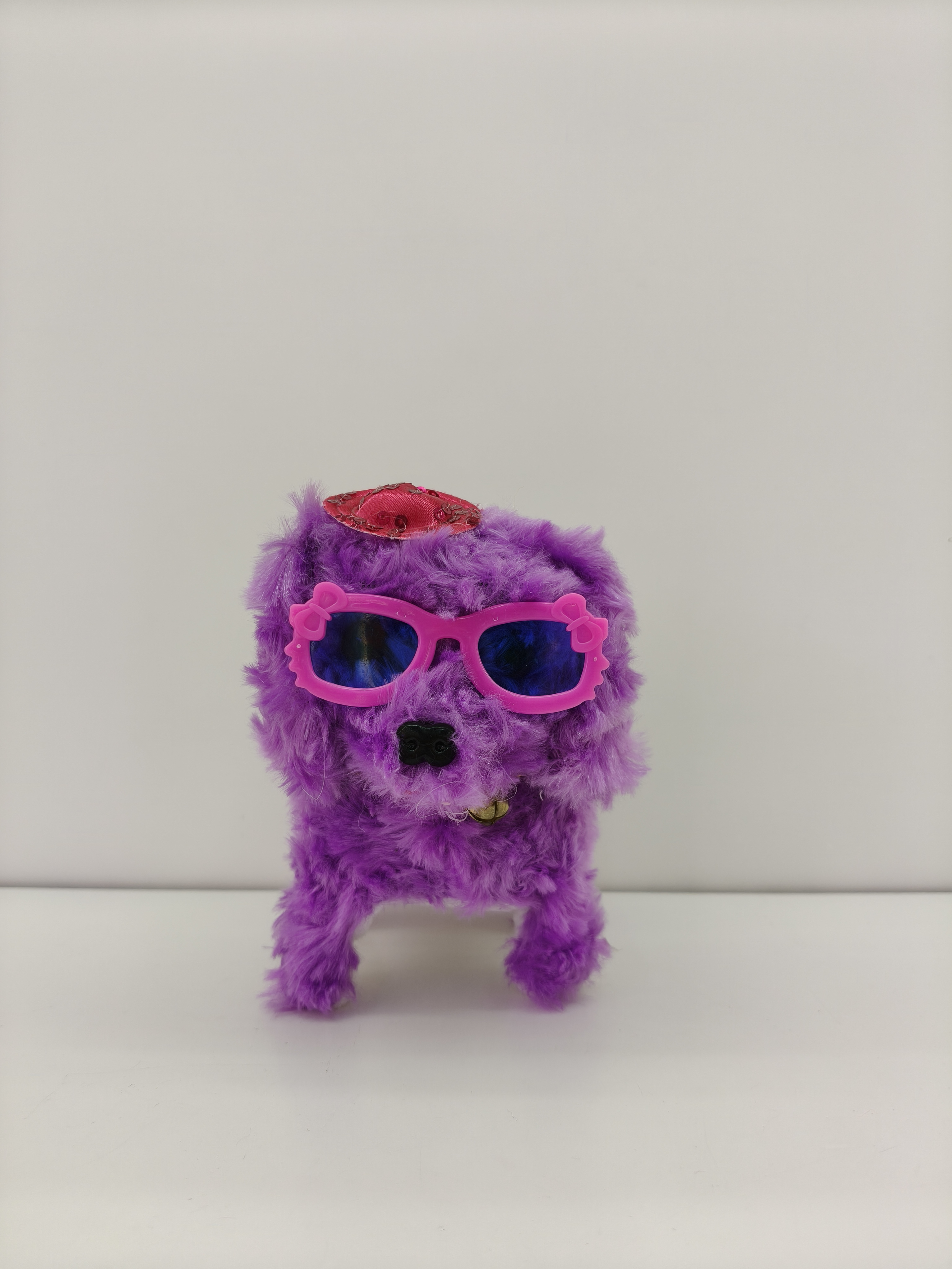 Sequined hat dog plush puppy doll, a cute toy puppy that can walk and bark Specification image