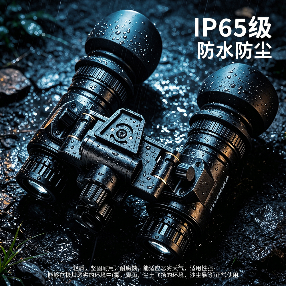 Black head-mounted micro-light night vision device, low-light high-definition night vision outdoor patrol equipment Application Scenario