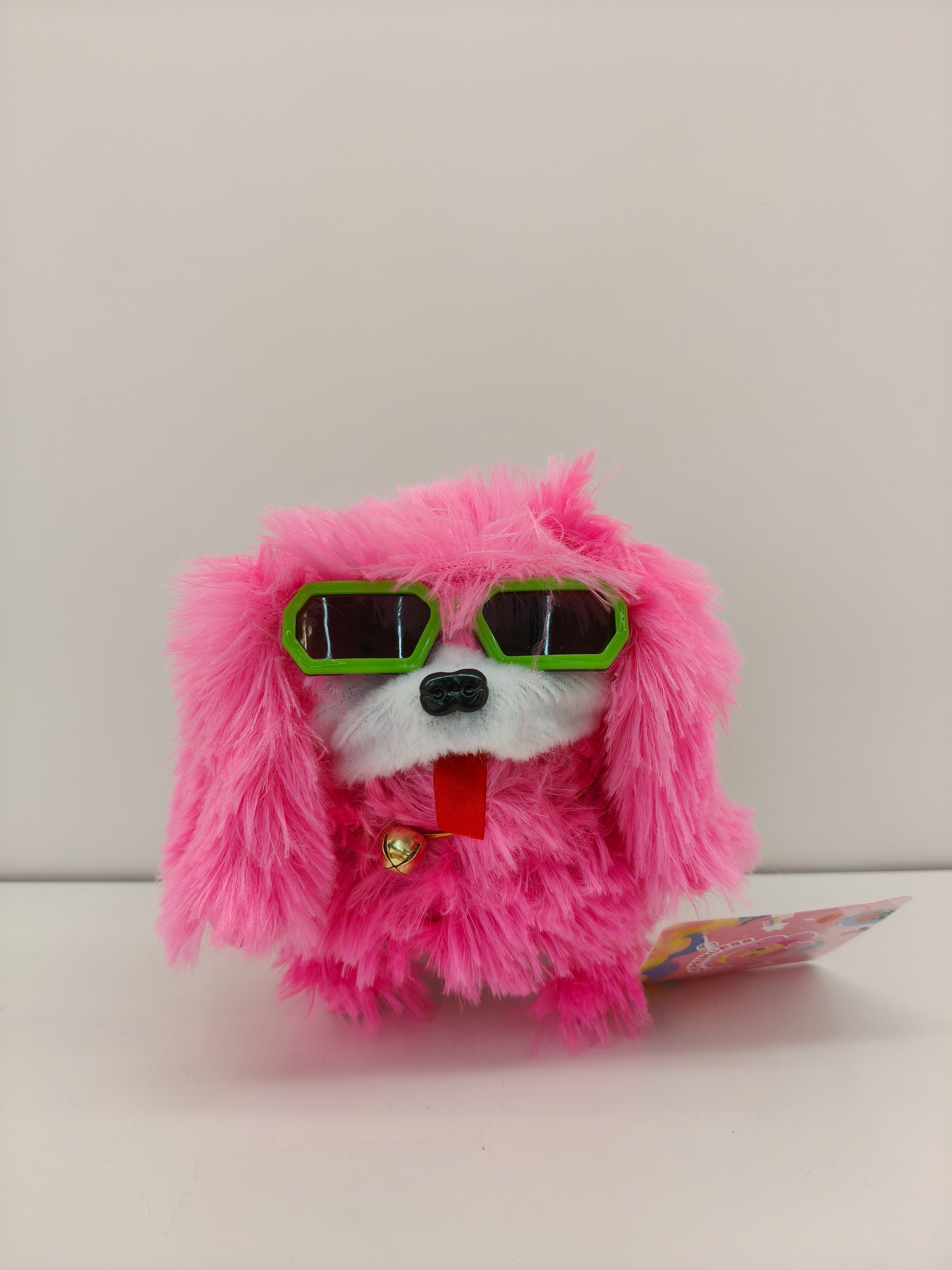 Long-eared, glasses, skirt, dog, plush puppy doll, a cute toy puppy that can walk and bark details Picture