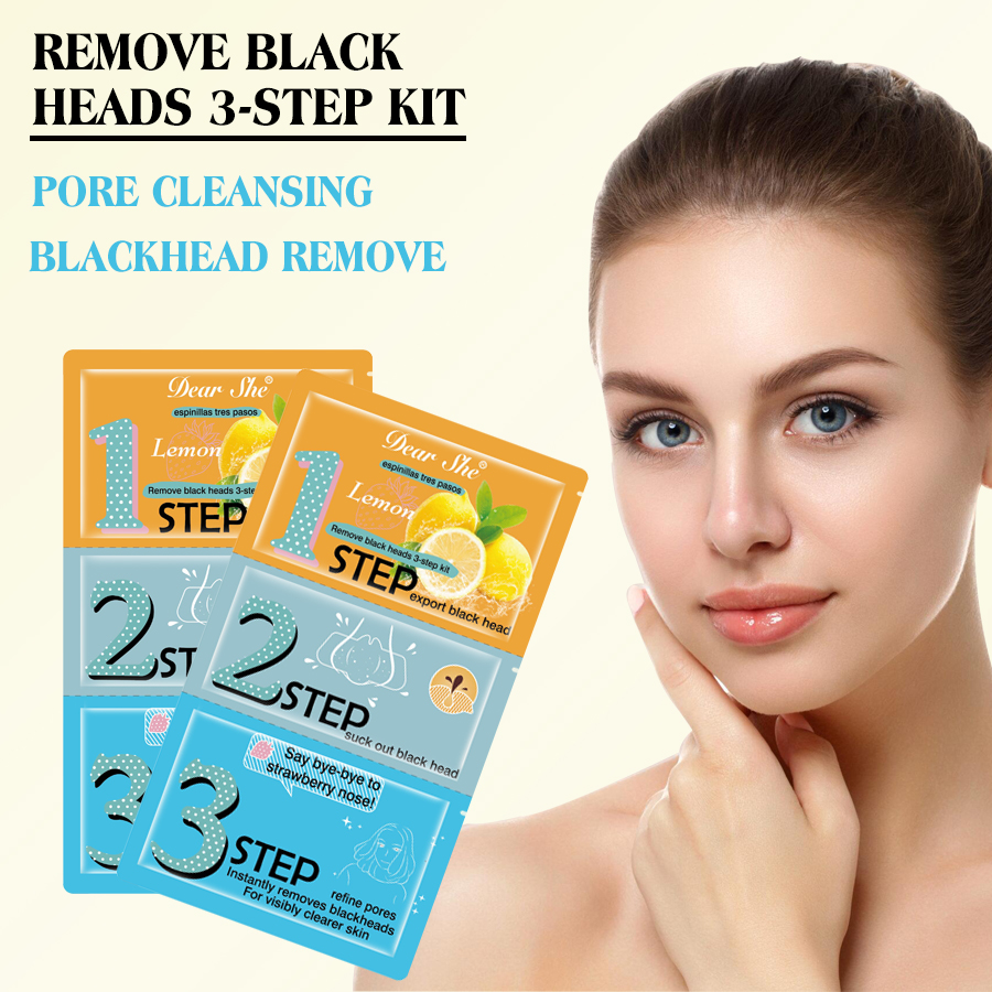 DEAR SHE Lemon Blackhead Removal Nasal Mask Three-Step Pore Cleansing Blackhead Removal Moisturizing Nasal Mask