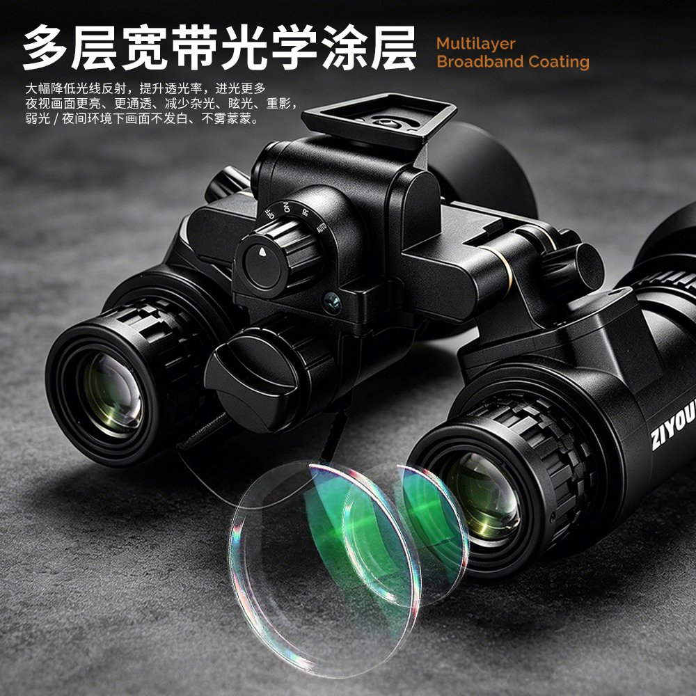 Black head-mounted micro-light night vision device, low-light high-definition night vision outdoor patrol equipment details Picture