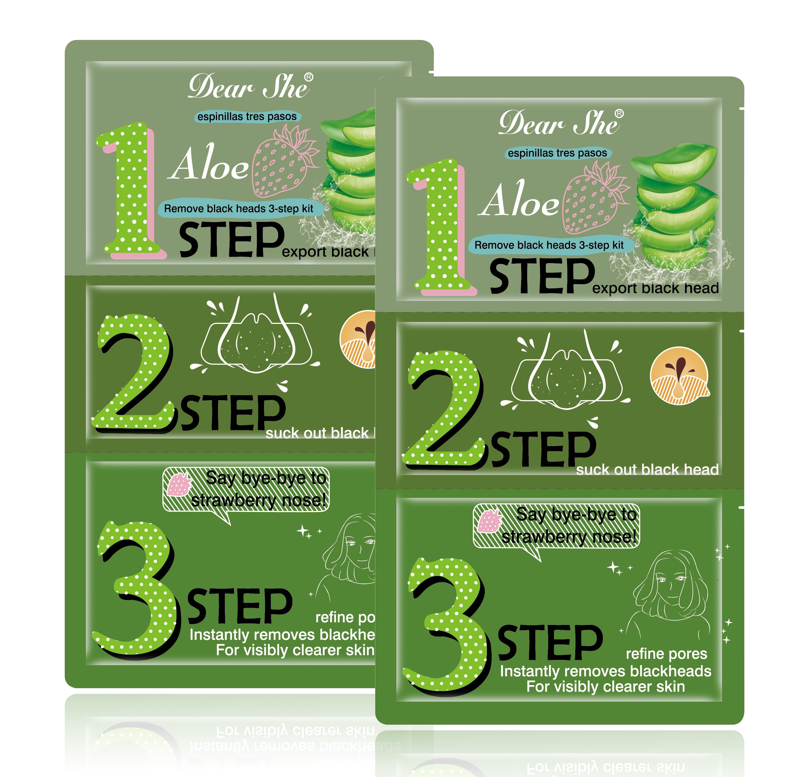 DEAR SHE Aloe Vera Blackhead Nose Mask Deep Cleansing Blackhead Removal Mask Blackhead Killer Application Scenario