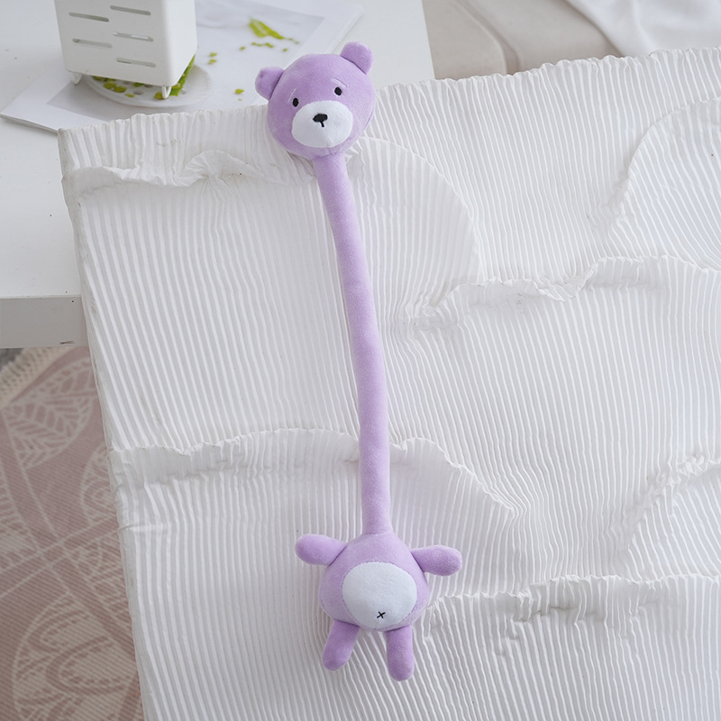 Colorful long-necked animal creative 4-inch plush pendant, claw machine doll, key pendant, car schoolbag pendant, gift, cartoon transformation keychain, costume doll pendant, plush toy, cute wholesale Item Picture