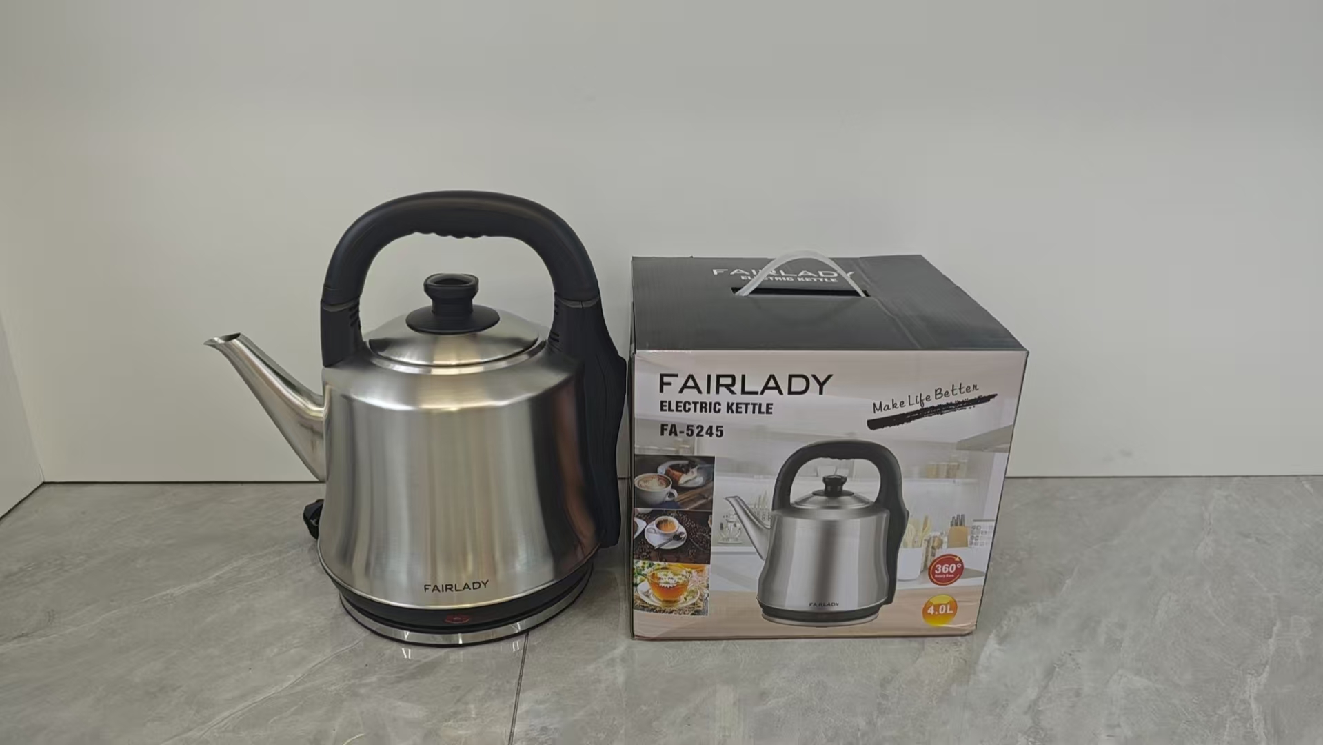 银色大容量不锈钢电热水壶kettle泡茶烧水壶