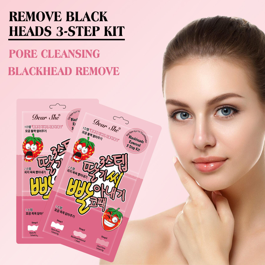 DEAR SHE: Three-step Blackhead Removal Nasal Mask to Clean pores. Blackhead removal nasal mask to moisturize