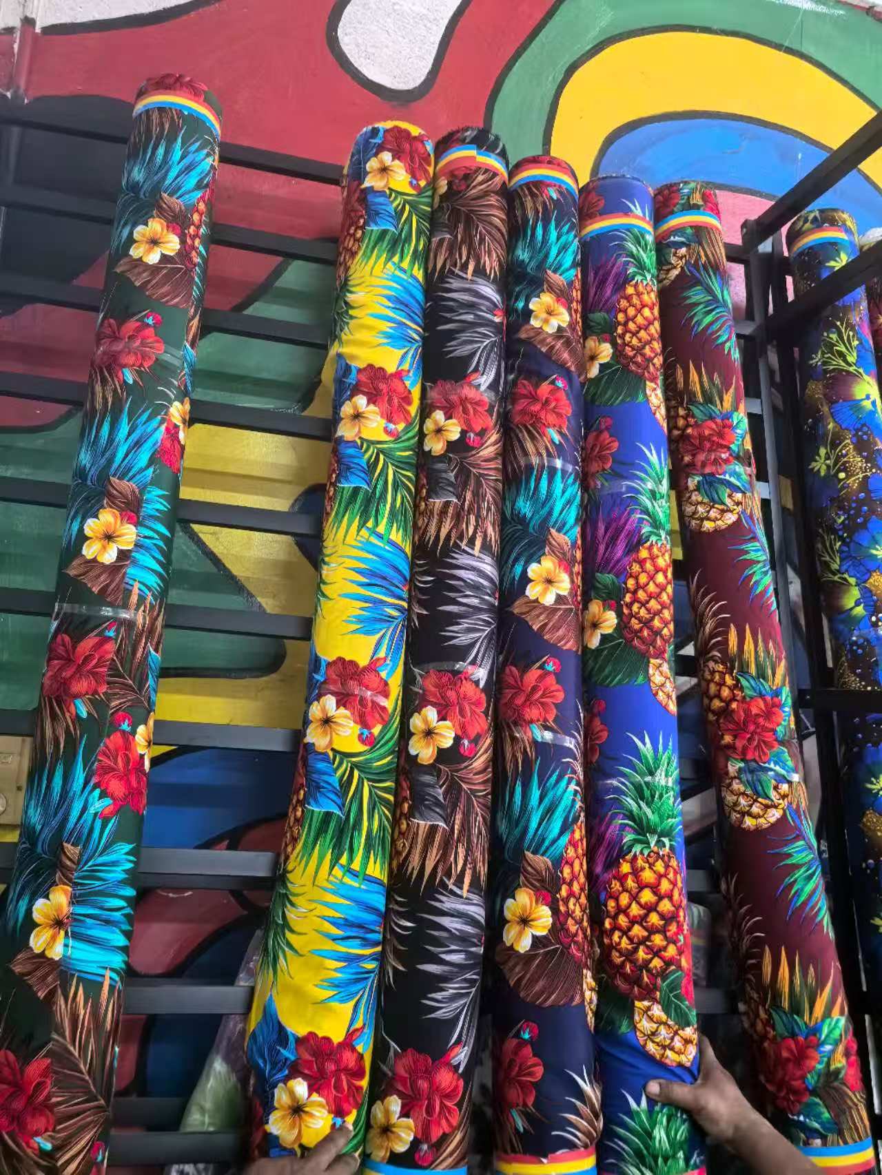 South Pacific tribe printed rayon fabric seaside vacation sun protection coverings one-piece wrap skirts factory wholesale viscose (rayon) fabric Qni clothing materials details Picture
