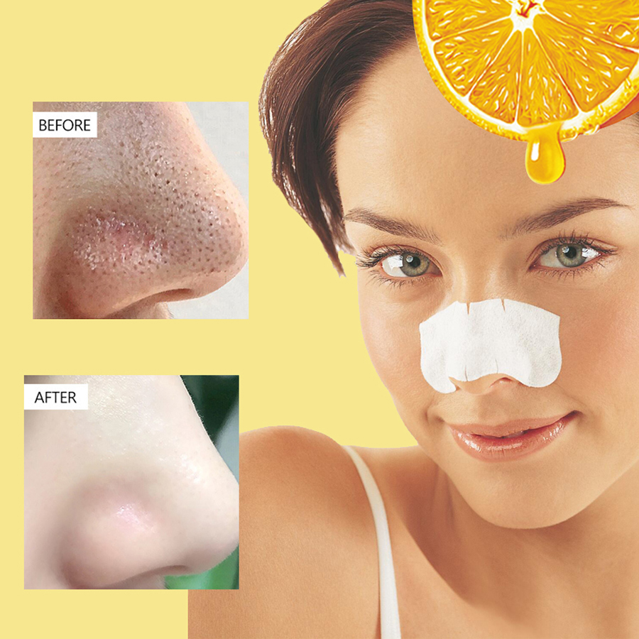 DEAR SHE Lemon Blackhead Removal Nasal Mask Three-Step Pore Cleansing Blackhead Removal Moisturizing Nasal Mask Application Scenario