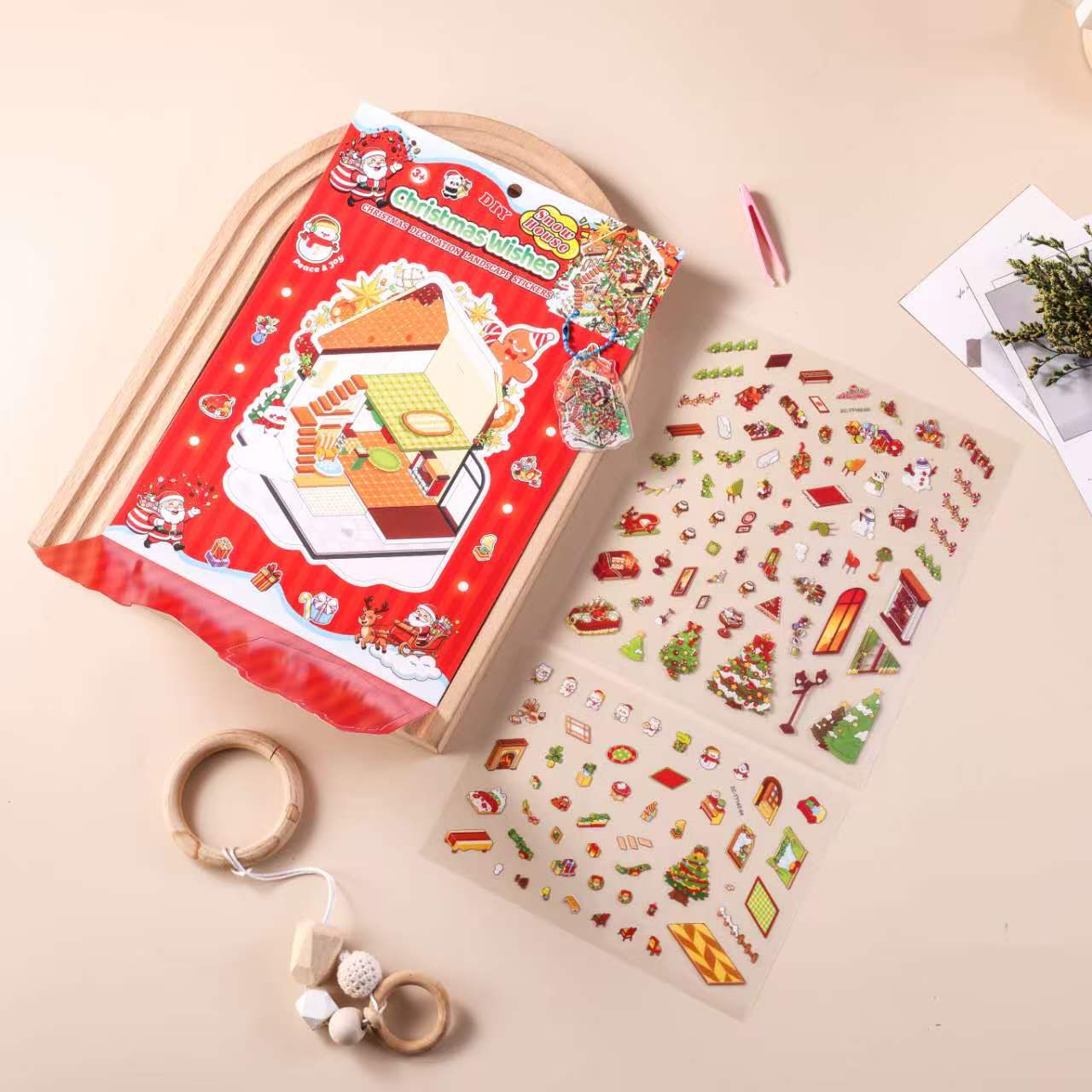 Christmas landscape stickers, decorative landscape stickers, 3D stereoscopic material stickers, transparent and cute stickers, pendants, Guka Item Picture