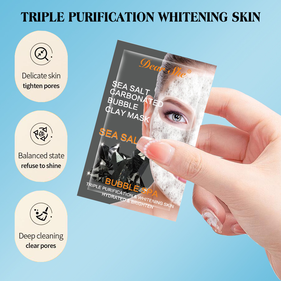 DEAR SHE Black Sea Salt Blackhead Absorbing Bubble Deep Cleansing Blackhead Removal Mask Patch Cross-border Wholesale Application Scenario