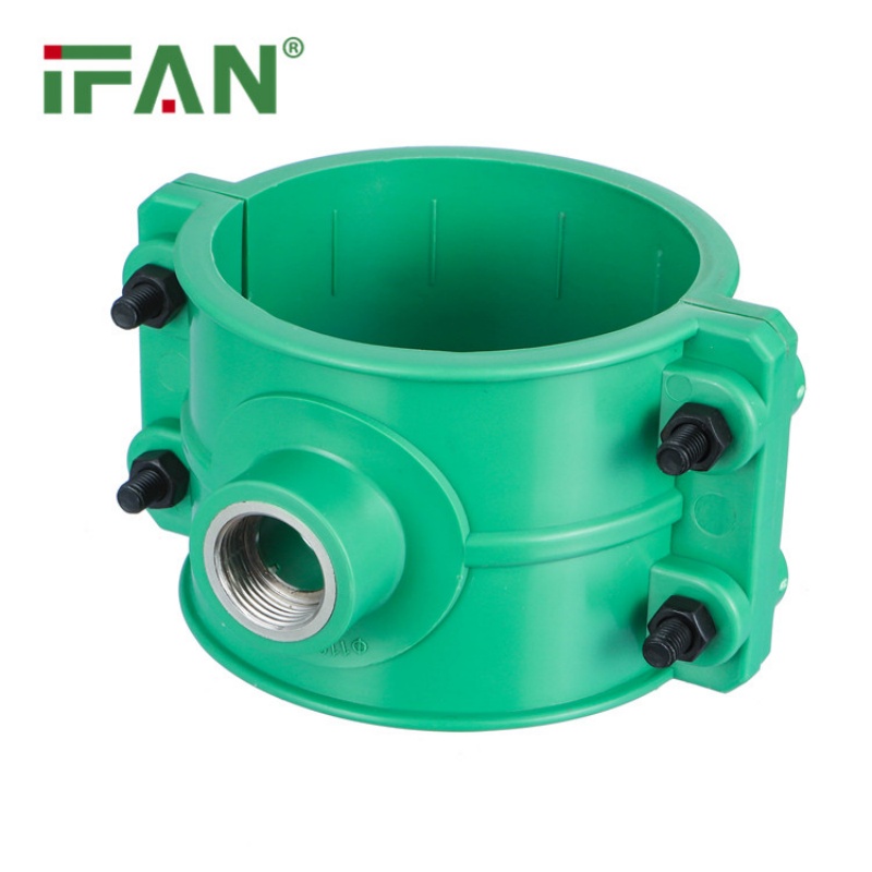 Factory Direct Green PP Saddle Pipe Clamp Polypropylene  details Picture