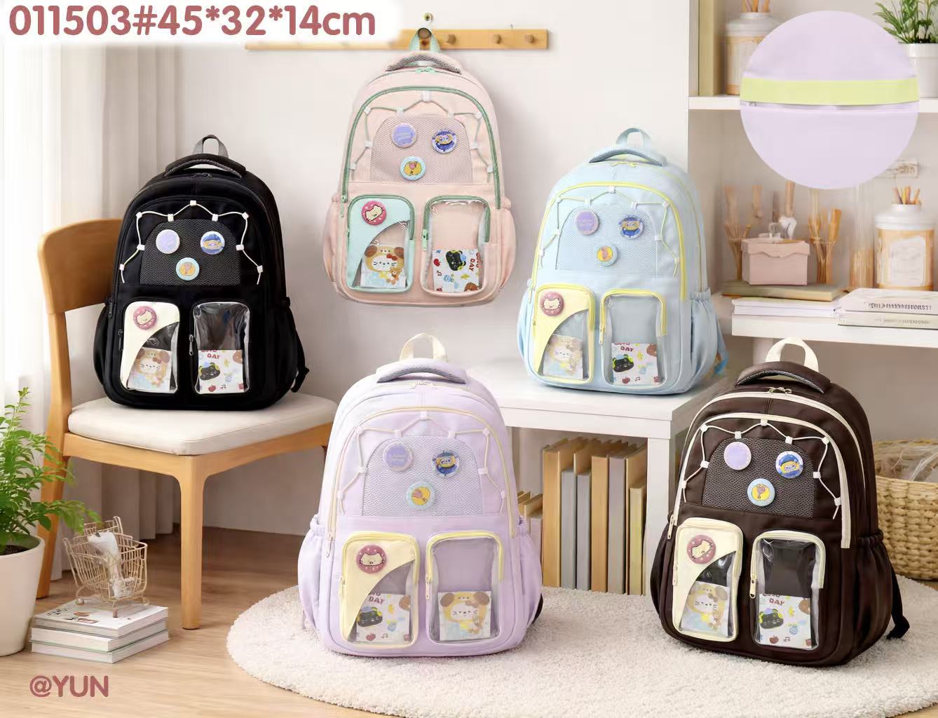 Wear-resistant Oxford fabric men's and women's backpacks, travel outdoor student schoolbags, cross-border bags Specification image