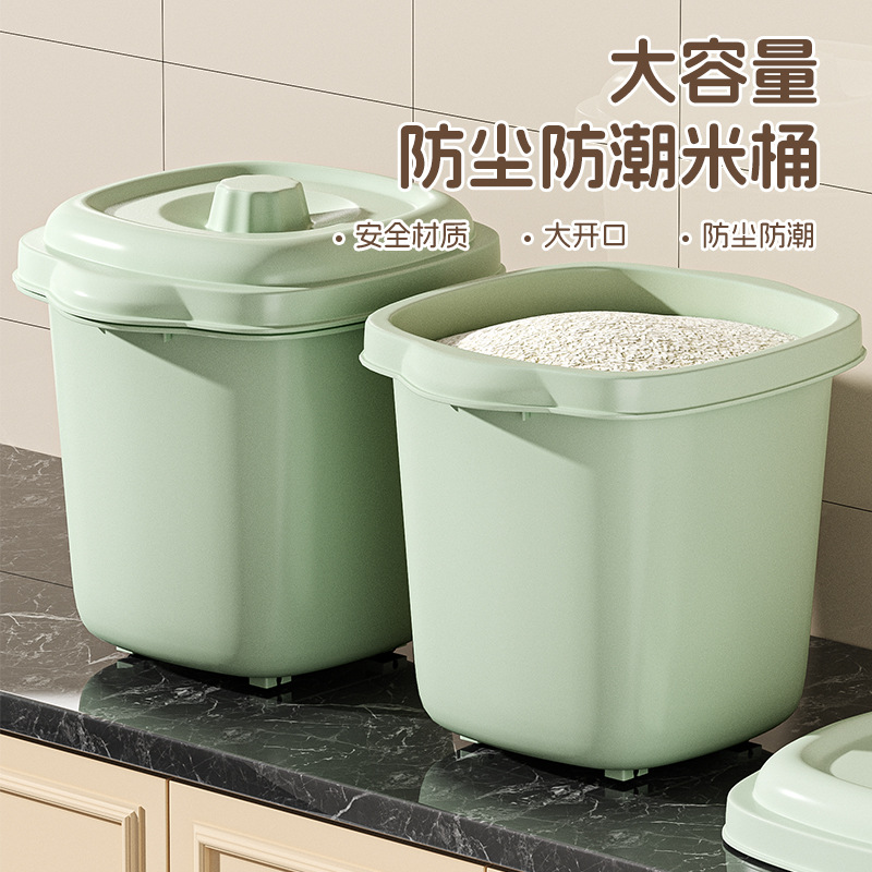 Household insect-proof and moisture-proof rice bucket, rice storage box, rice box, flour bucket, storage tank, food-grade plastic details Picture