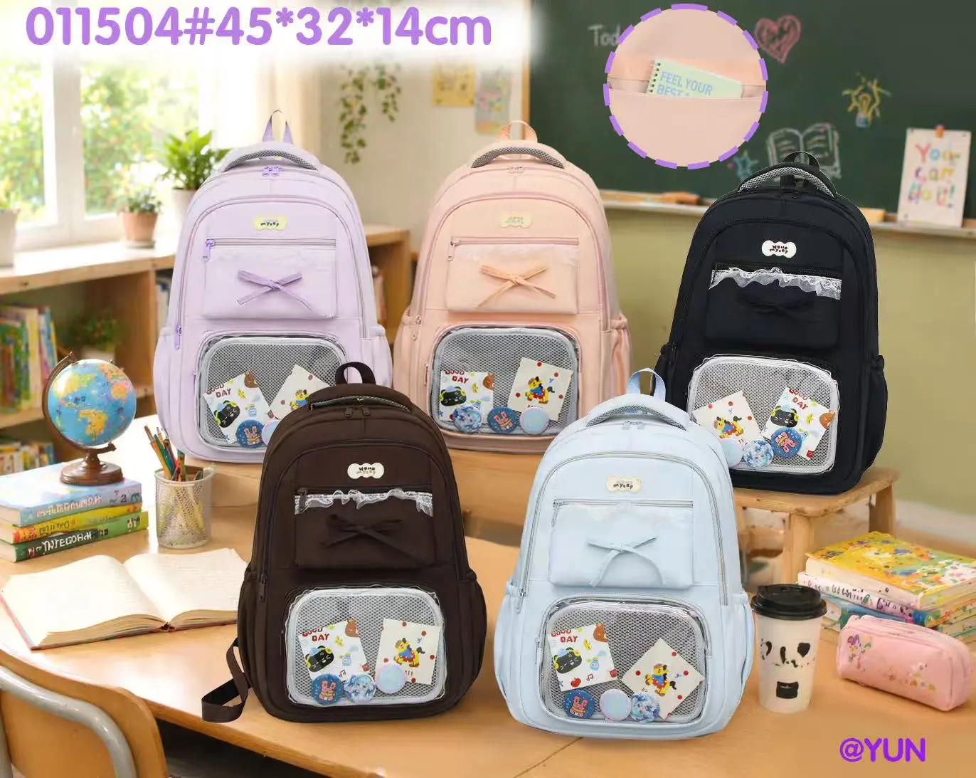 Wear-resistant Oxford fabric men's and women's backpacks, travel outdoor student schoolbags, cross-border bags detail image 2