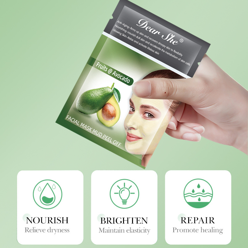 DEAR SHE Fruit Avocado Deep Cleansing, Moisturizing, Blackhead Removal, Smooth Facial Skin Peel-off Mask Specification image