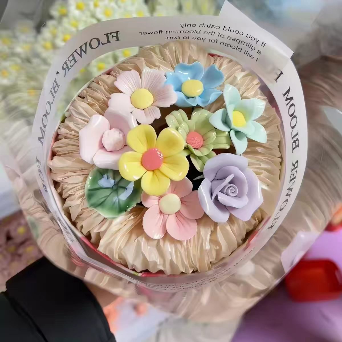 景德镇浮雕陶瓷杯陶瓷花瓶工艺品礼品陶瓷花单花永不凋谢的花陶瓷单花陶瓷摆件花艺术花陶瓷花束双花工艺品景德镇陶瓷花详情图12