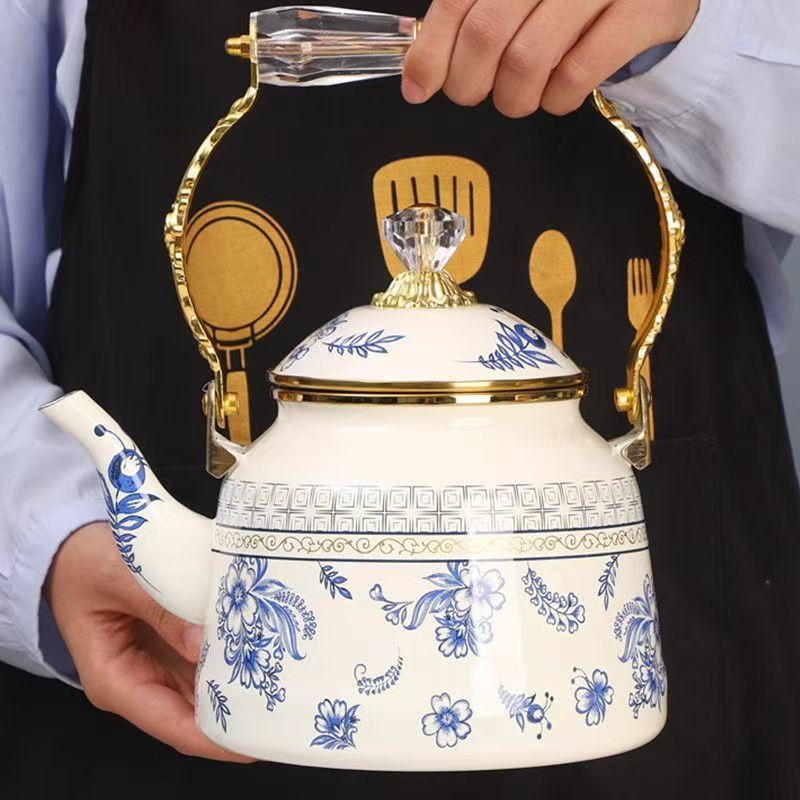 أبريق الشاي الازرق الازرق والابيض المزخرف الخزفي الزَّرَق Specification image