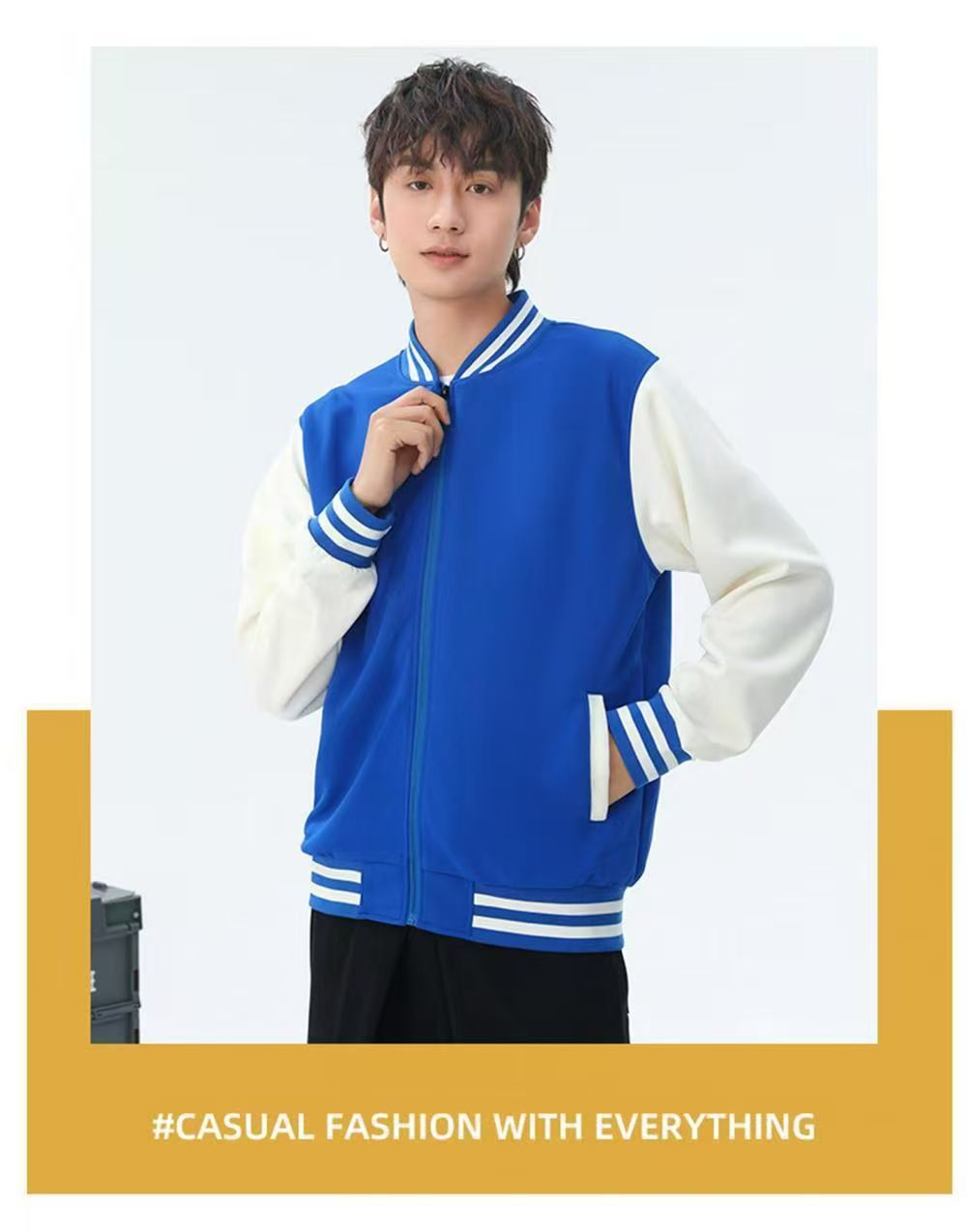 Wholesale of best-selling new spring and autumn baseball jackets, sweatshirts, printed graphics and logos, corporate work uniforms, custom-made work clothes, stand-up collar cardigans and jackets in 2026