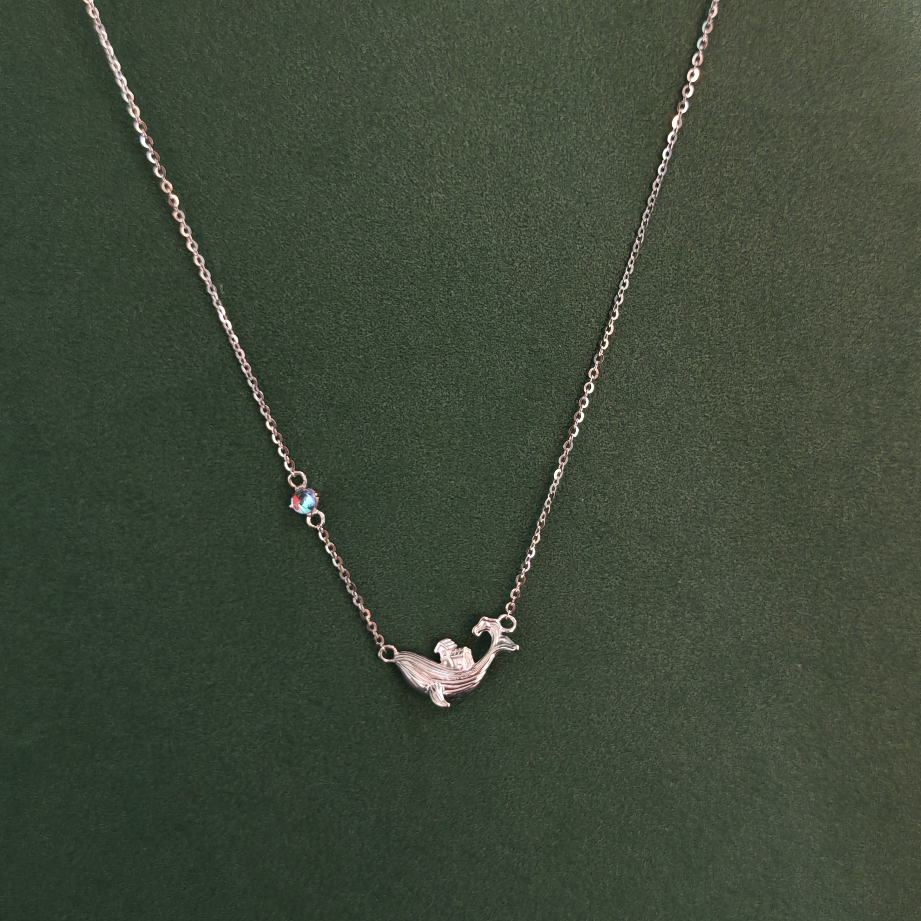 APOTOE's whale-shaped S925 silver creative and cute jewelry, "Whale Island Return", factory direct sales available for wholesale details Picture