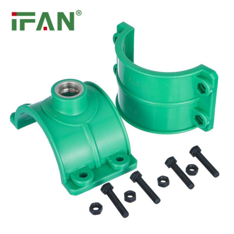 Factory Direct Green PP Saddle Pipe Clamp Polypropylene 