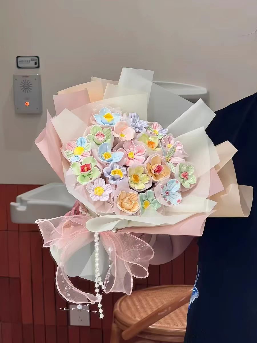 景德镇浮雕陶瓷杯陶瓷花瓶工艺品礼品陶瓷花单花永不凋谢的花陶瓷单花陶瓷摆件花艺术花陶瓷花束双花工艺品景德镇陶瓷花详情图8