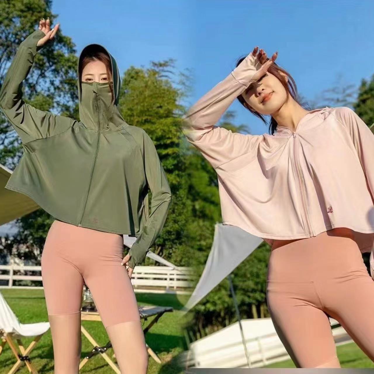 2026新款防晒衣女瑜伽运动黑胶UPF50+冰丝防晒服防紫外线皮肤衣