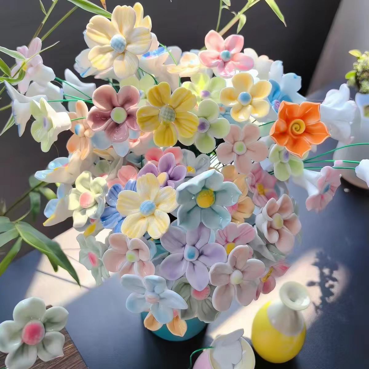 景德镇浮雕陶瓷杯陶瓷花瓶工艺品礼品陶瓷花单花永不凋谢的花陶瓷单花陶瓷摆件花艺术花陶瓷花束双花工艺品景德镇陶瓷花详情图13