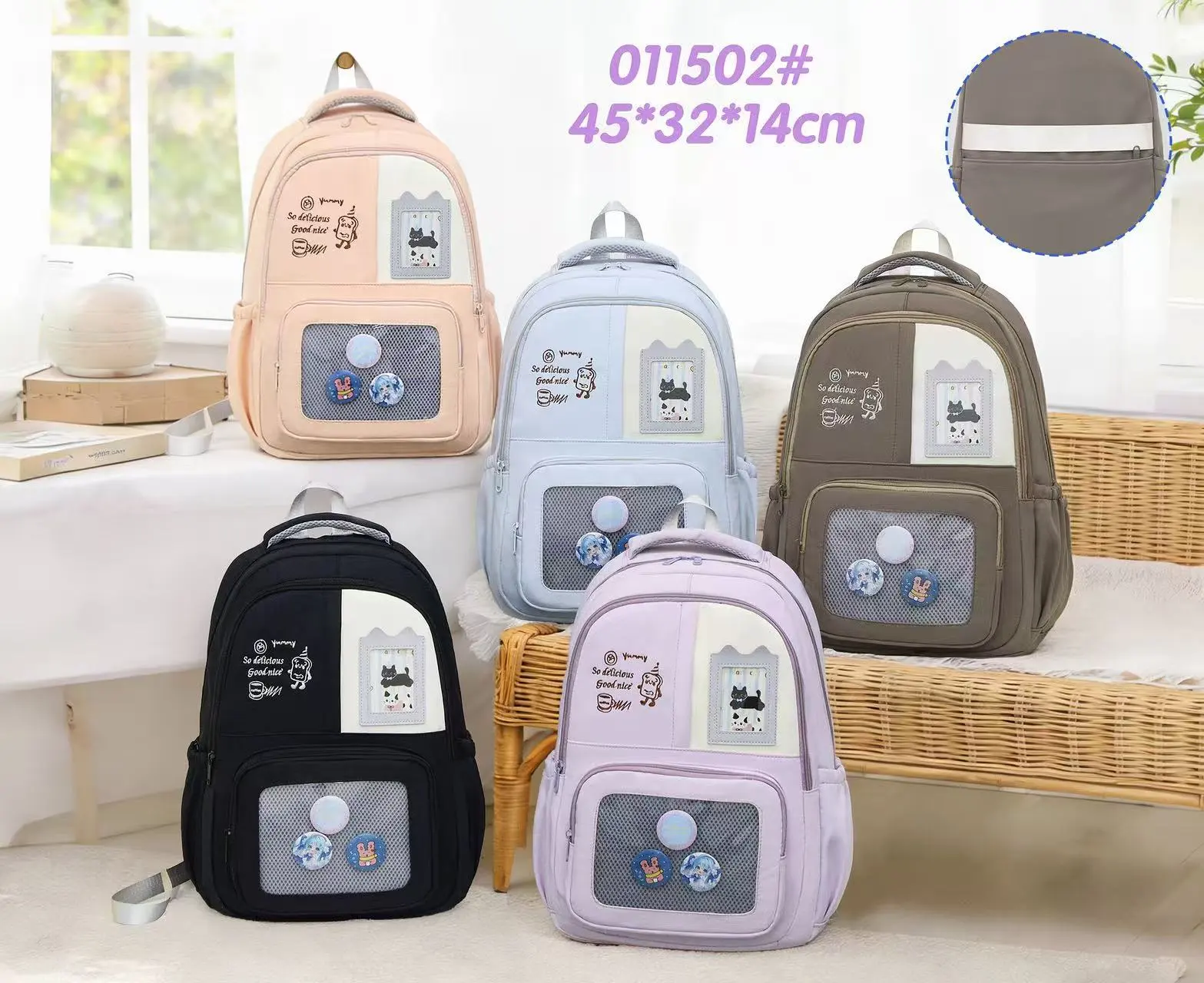 Wear-resistant Oxford fabric men's and women's backpacks, travel outdoor student schoolbags, cross-border bags detail image 3