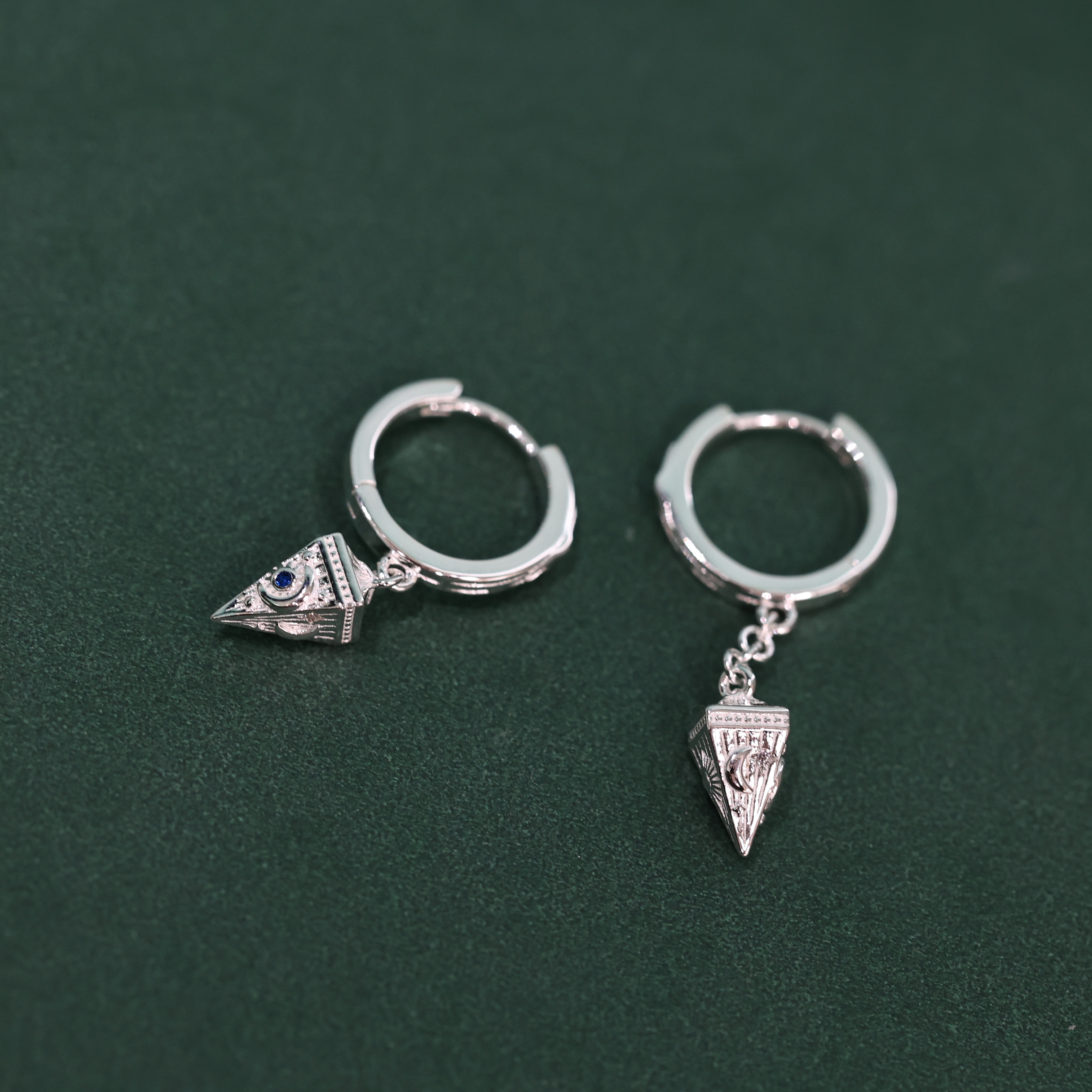 APOTIE's silver retro-style pendant earrings and earrings, with a mid-style S925 silver jewelry, are a niche trend details Picture