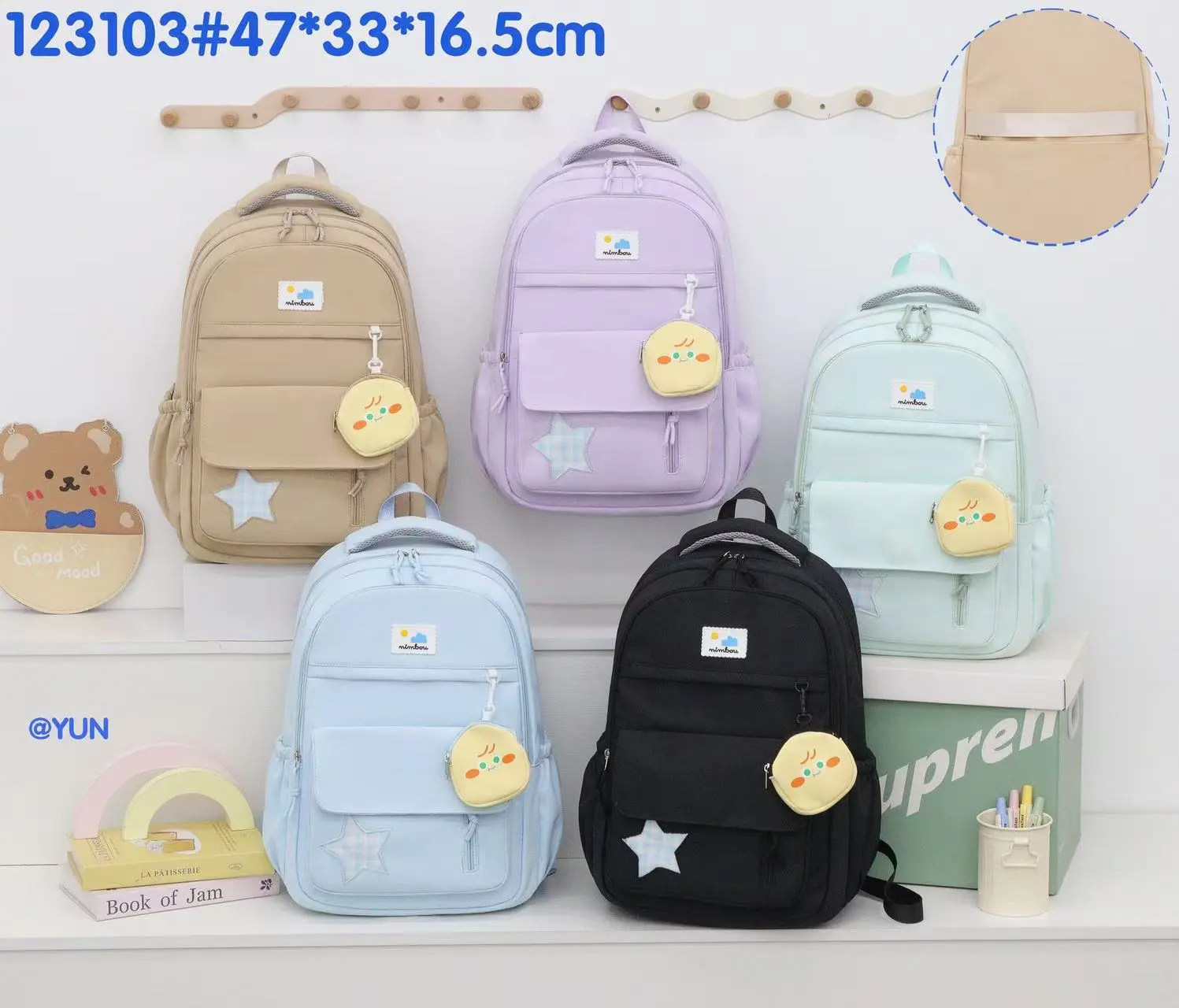 Wear-resistant Oxford fabric men's and women's backpacks, travel outdoor student schoolbags, cross-border bags detail image 13