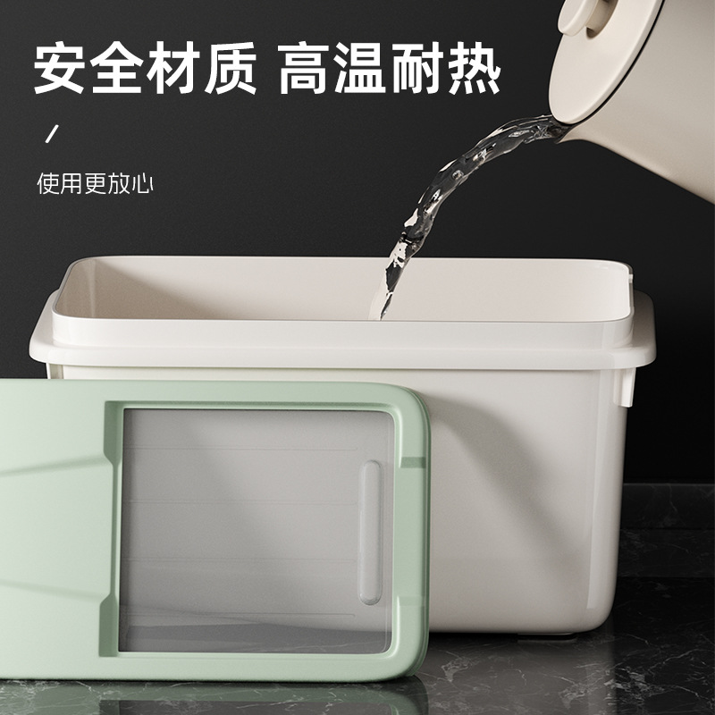 Factory direct sales of large-capacity household rice buckets, moisture-proof rice jars, insect-proof plastic flour storage boxes for wholesale detail image 5