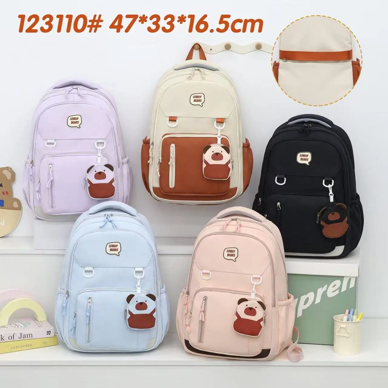 Wear-resistant Oxford fabric men's and women's backpacks, travel outdoor student schoolbags, cross-border bags detail image 15