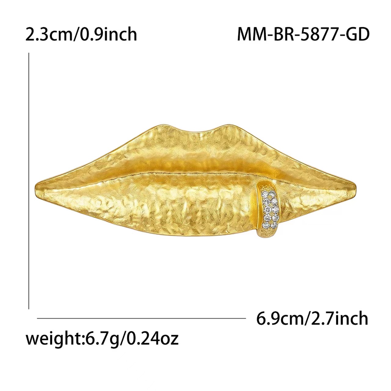 Simple design women's gold lip brooch fashionable suit coat factory direct sales wholesale, versatile Item Picture