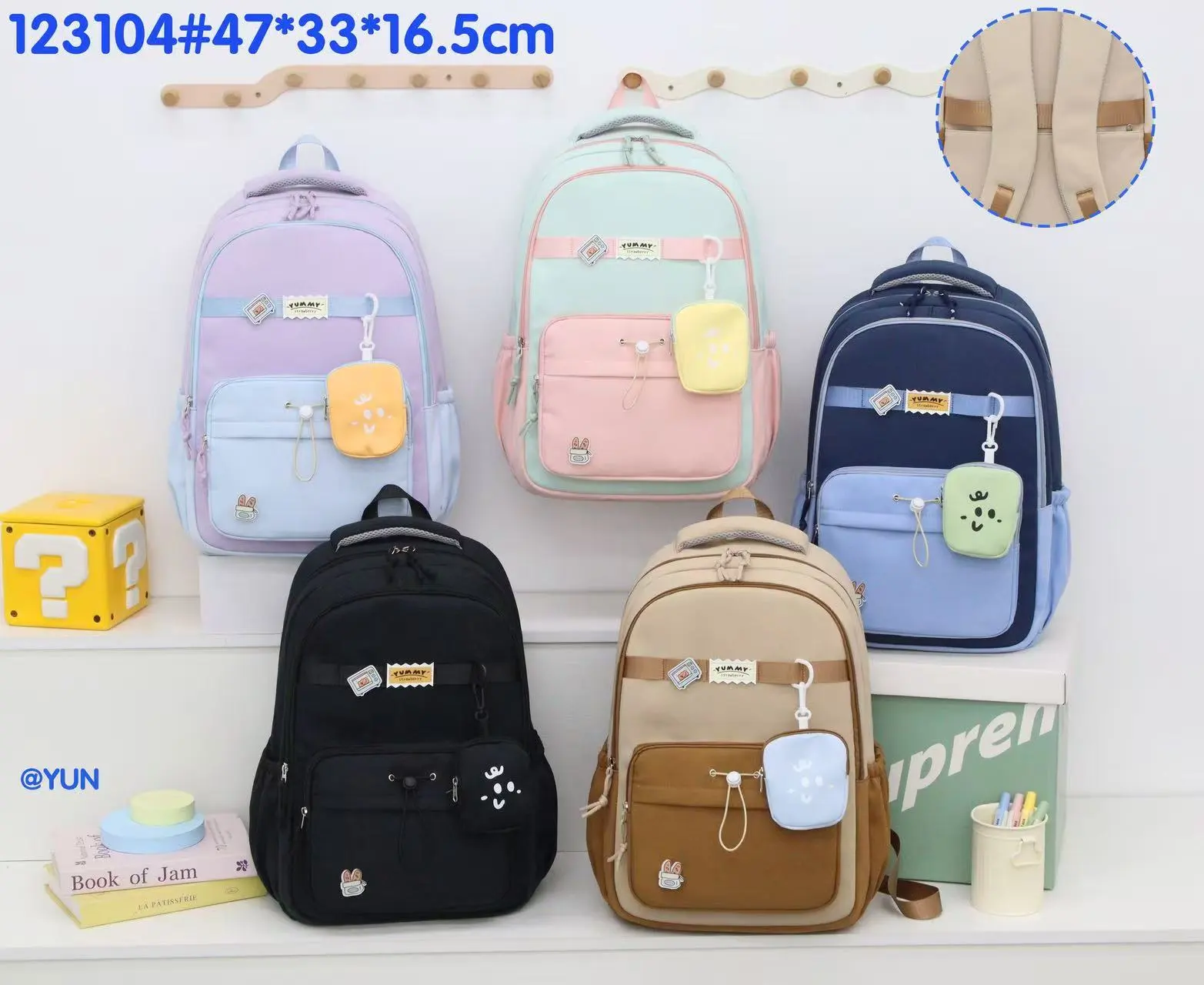 Wear-resistant Oxford fabric men's and women's backpacks, travel outdoor student schoolbags, cross-border bags detail image 11