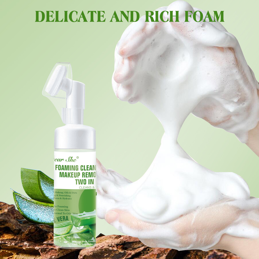 DEAR SHE Aloe Vera Essence Cleansing Mousse Foaming Facial Cleanser - A Daily Essential for cleansing and moisturizing Application Scenario