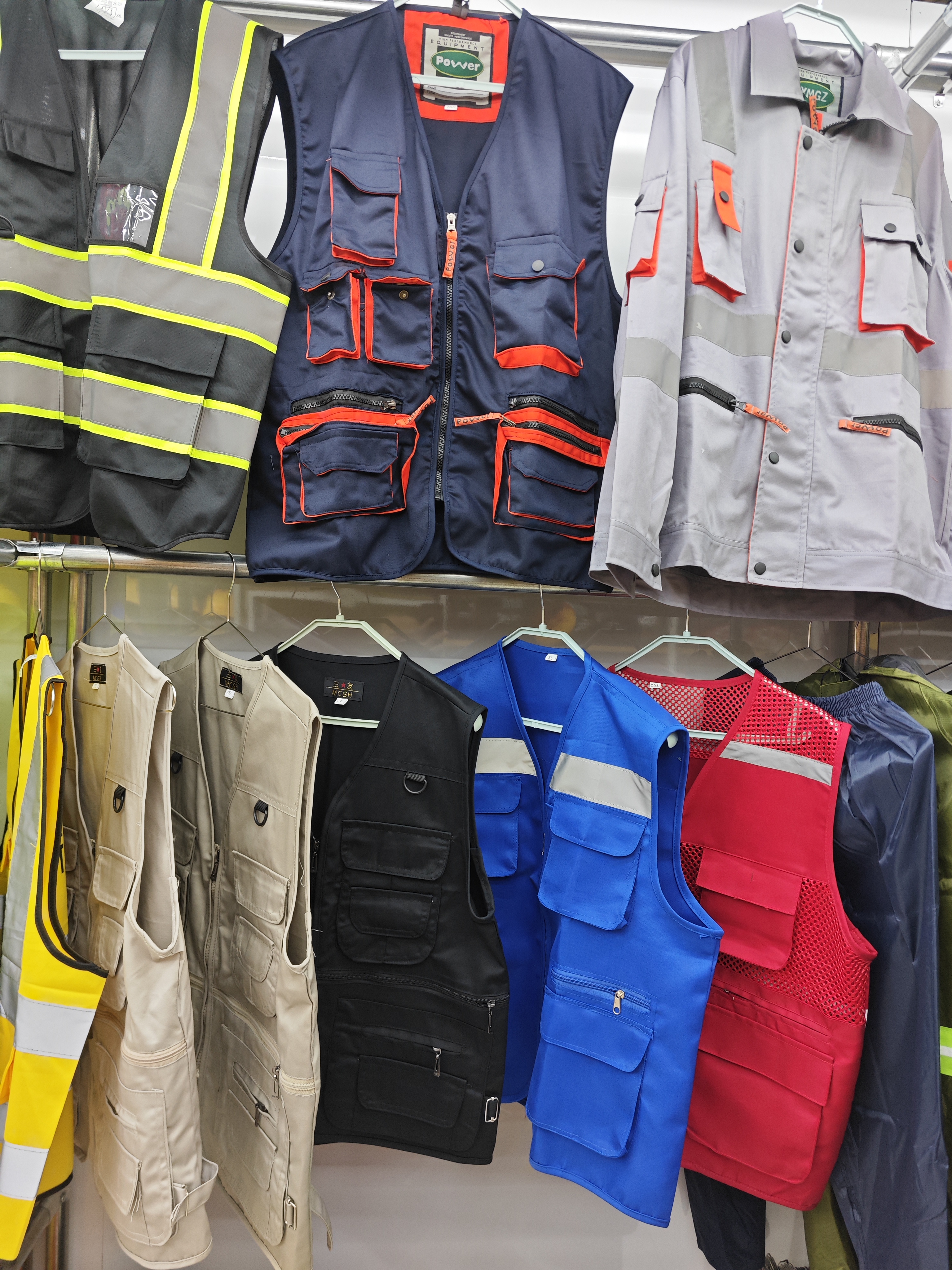 Multi-color reflective work vests, safety warning vests, unisex outdoor work clothes detail image 1