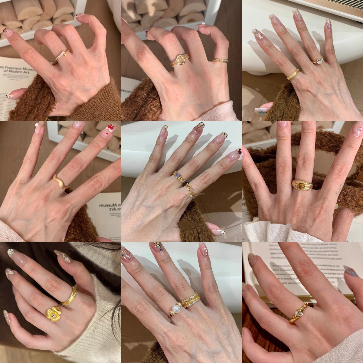 小红书同款中古vintage轻奢小众纯银戒指女拉丝不掉色高级感指环图
