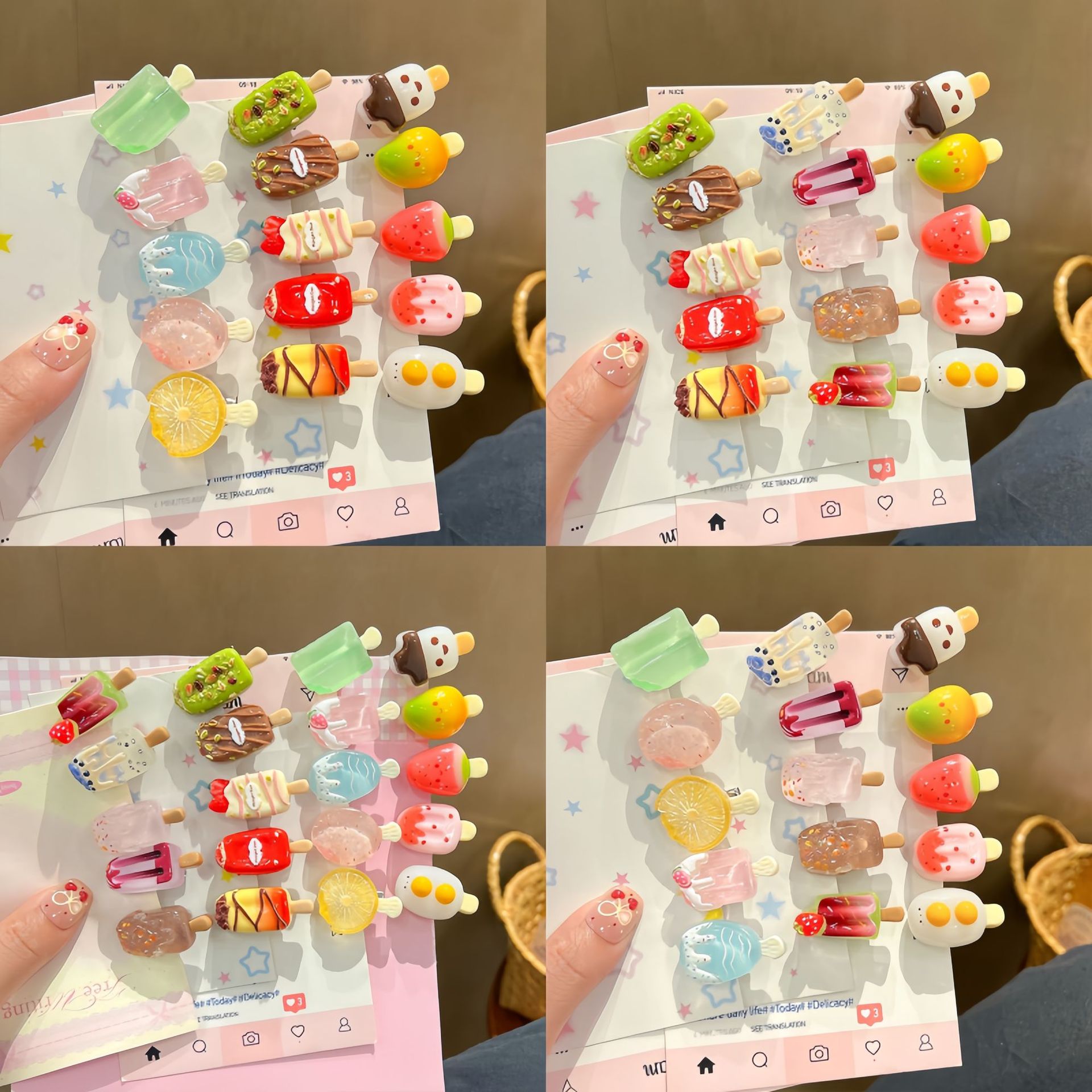 韩系冰淇淋发夹少女心高级感精致侧边碎发刘海夹可爱儿童发卡头饰