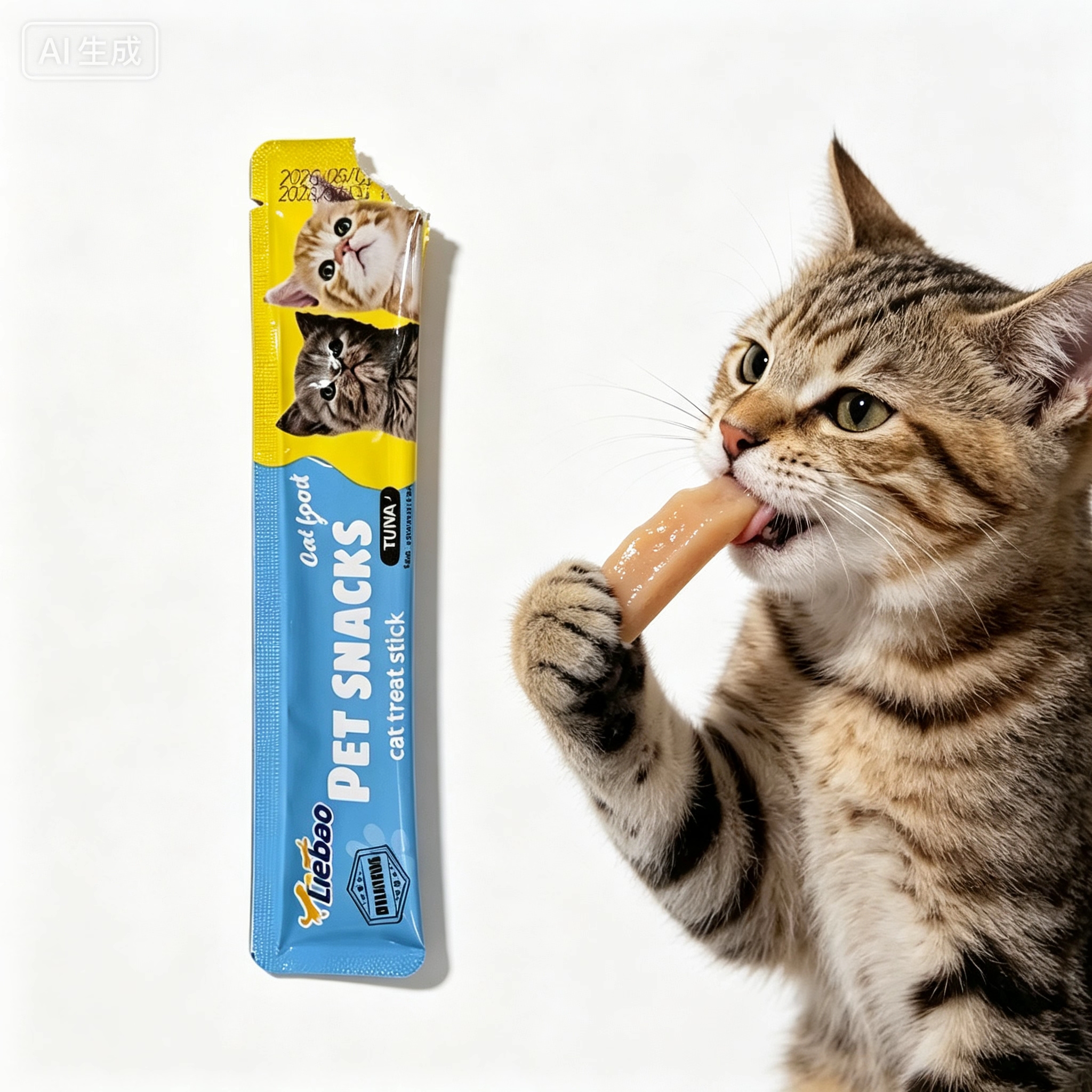 Factory direct delivery cat snacks, high-meat main food, cat strips, nutritious pet wet food, chicken, cod, tuna, three-flavor cat snack bars, pet food details Picture