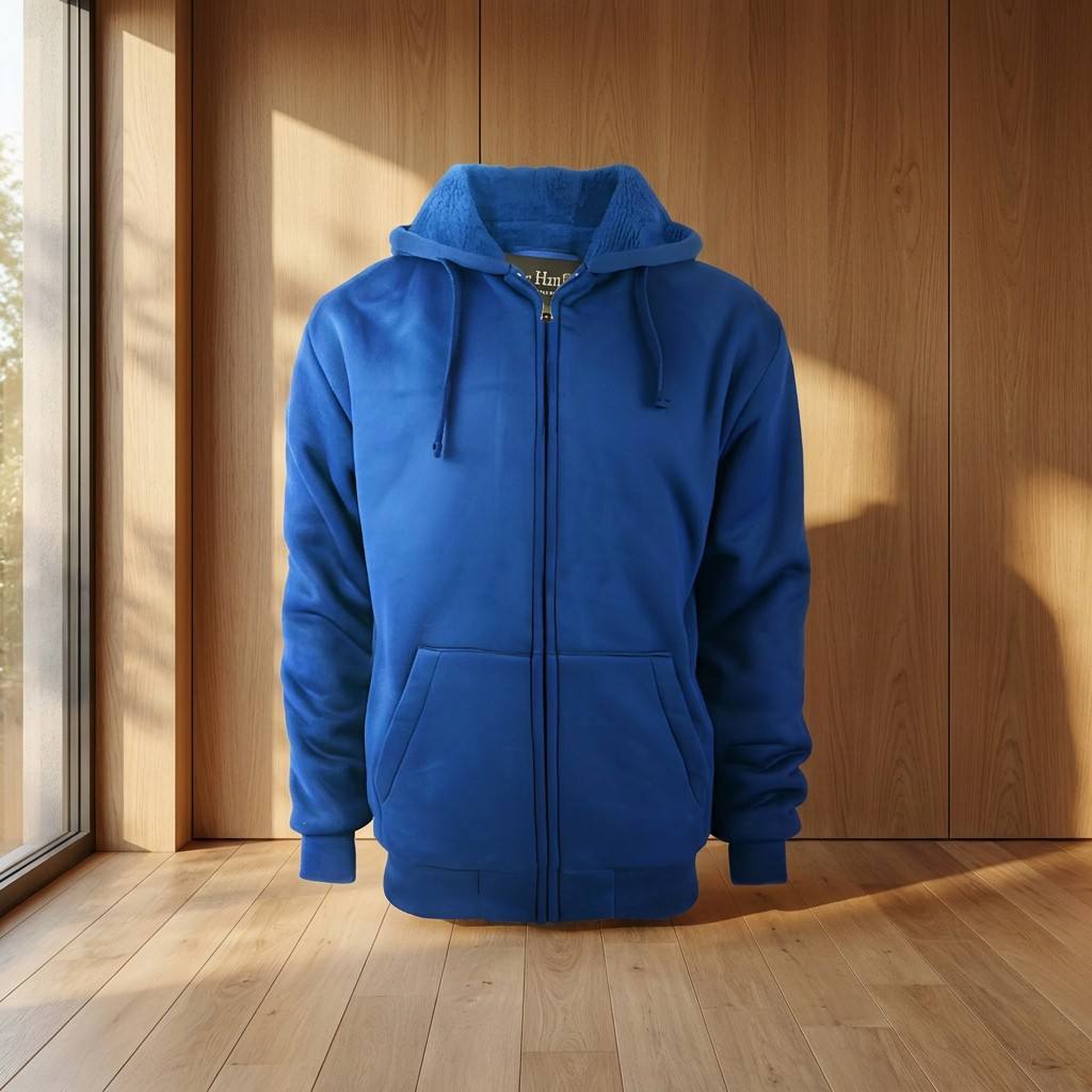 Wholesale men's zippered, fleece hooded sweatshirts with sportswear, warmth and casual style in Europe and America for the 2026 autumn and winter season Item Picture