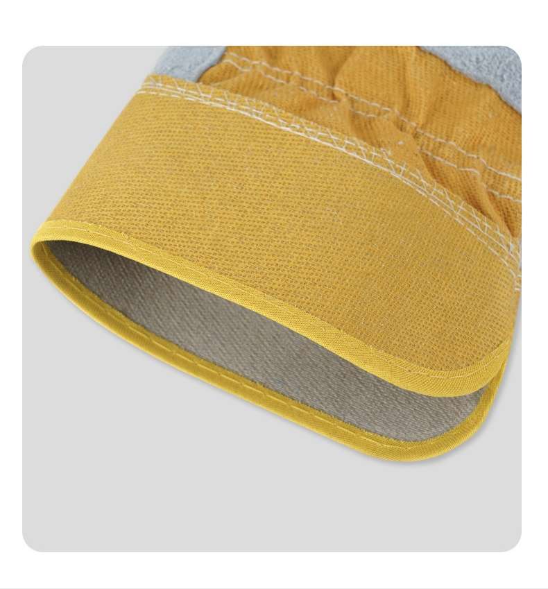 Two-layer cowhide gloves, heat-insulating, heat-insulating, wear-resistant, welder's labor protection, high-temperature resistant, and specially designed for electric welding detail image 4